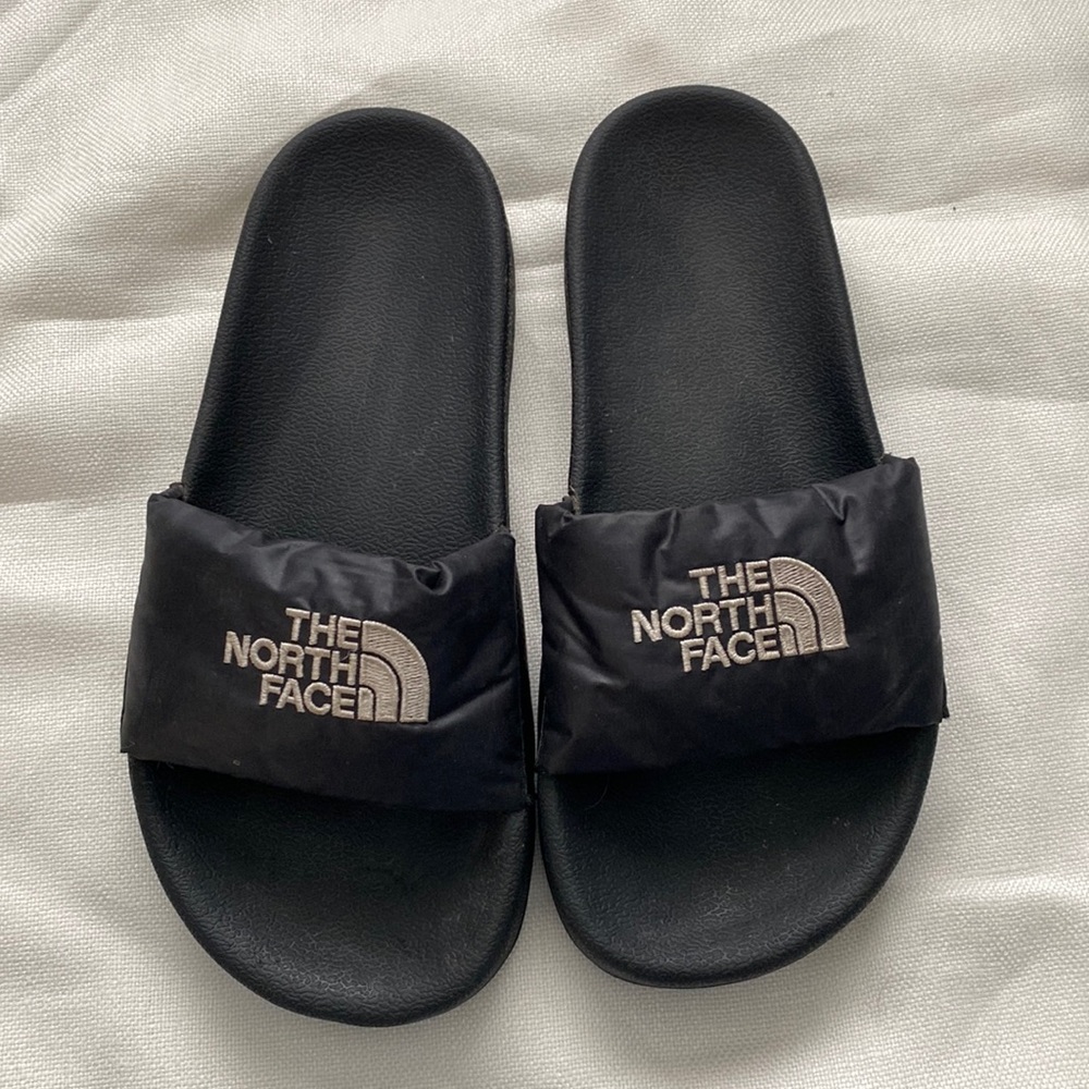 The North Face Nuptse 700 Fill Power Down Slides in Black Size 7